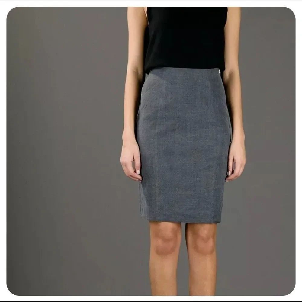 ACNE ginger twill gray stretch pencil skirt 38